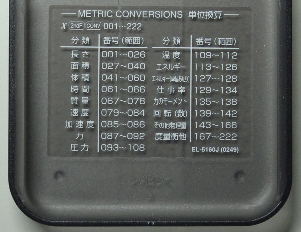 EL-5160J-X 分類表シール