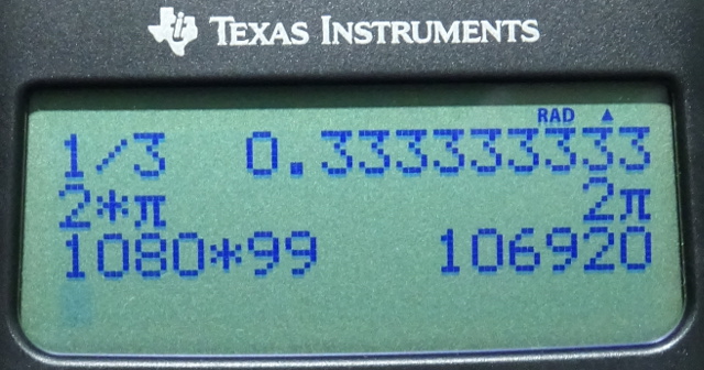 TI-36X Pro 計算履歴