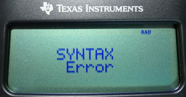 TI-36X Pro : SYNTAX Error