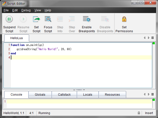 Student software : Script Editor